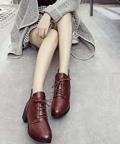 新作入荷アイテム | レースアップ ブーティ ローヒール ショートブーツ レディース 履きやすい