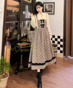 マキシ | フェイクワンピース 秋 レディース 30代40代ワンピース 長袖ワンピース レイヤード風ワンピース Aラインワンピース かわいい 腰着痩せ 美ライン お呼ばれ