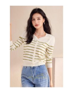 ニット・セーター | カーディガン レディース 春 秋 長袖 トップス ボーダー柄 50代 40代 30代 20代 おしゃれ キレイめ オシャレ あったか 部屋着 着痩せ お出かけ ニット