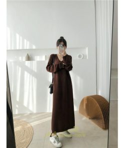 ニットワンピース | レディース 冬 きれいめ ニットフレア ロング おしゃれ 秋冬 長袖 送料無料 可愛い 萌え袖 上品 秋冬コーデ 20代30代40代50代 がーりー