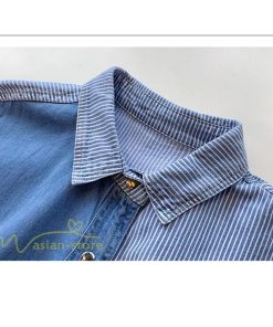 シャツ・ブラウス | シャツ レディース デニムシャツ シャツブラウス 秋コーデ 長袖 デニム 切り替え きれいめ ストライプ カジュアル 上品 2XL 秋 大きいサイズ 春 ライトアウター