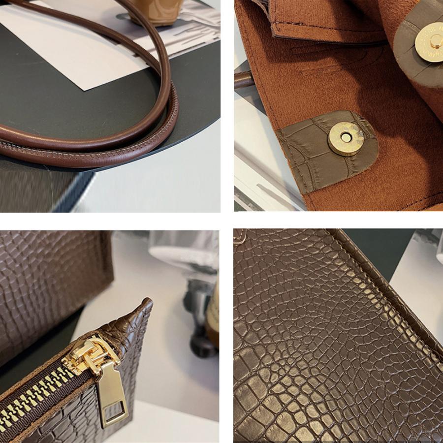 トートバッグ | ポーチ付き クロコダイル柄