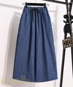 ジーンズ、デニム | ワイドパンツ レディース ガウチョパンツ デニム ゆったり デニムパンツ ジーンズ ジーパン 薄手 春秋コーデ 大きいサイズ ひも付き 女性着 日常感 上品 着回し