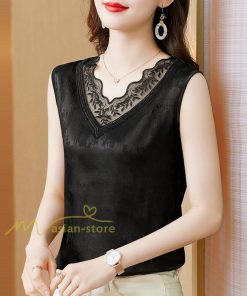 キャミソール タンクトップ | タンクトップ キャミソール レディース 夏 春 20代 30代 40代 ノースリーブ Ｖネック Ｖネックタンク レース付き 母 快適 インナー カシュクール カジュアル