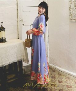 マキシ | ワンピース 長袖 夏 秋 レディース シフォン きれいめ ロング リゾート 体型カバー イベント デート 女子会 エスニック風 旅行 楽ちん 外出 ジャーニー