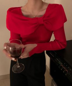 ニット・セーター | ビッグリボンニットトップスレディース秋冬