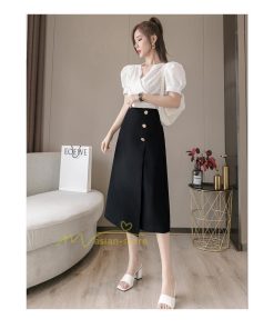 スカート | ボトムス ロング ロングフロントスリット 春 夏 秋 冬 体系カバー Aライン 20代30代40代 通勤通学 カジュアル 無地人気 着痩せ レトロ風 2022