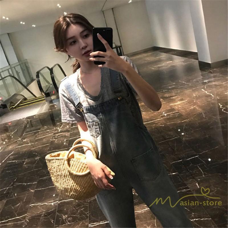 オーバーオール サロペット | サロペットパンツ オーバーオール デニム ゆったり ハイウエスト レディース カジュアル ヴィンテージ加工 無地 2020夏コーデ 復古風 デイリーコーデ