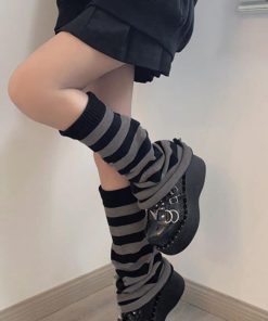 その他小物 | ボーダー柄 ニットレッグウォーマー 美脚