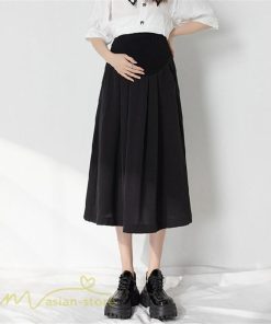 スカート | マタニティAライン マタニティウェア 春 夏 秋 無地 Aラインマタニティ 妊婦 ひざ下丈 ウエスト調整 着痩せ ゆったり 送料無料