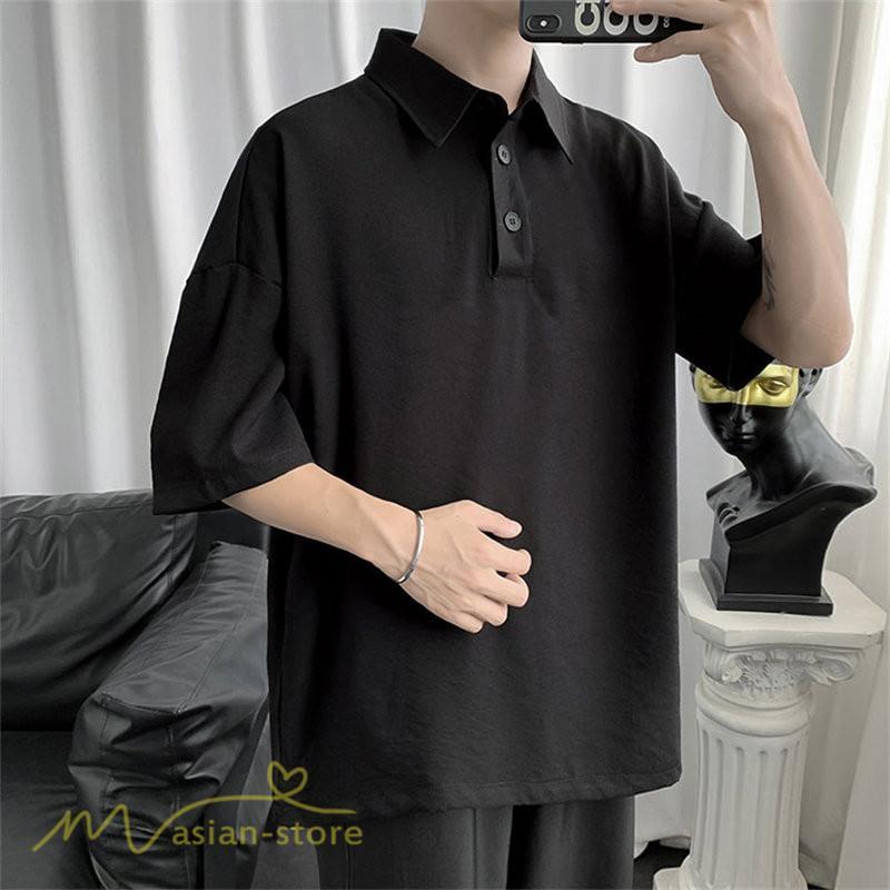 Tシャツ | ポロシャツ シャツ メンズ 無地 夏服 半袖 無地 カジュアル 40代 50代 シンプル 薄手 ポロ サマーシャツ 父 プレゼント ゆったり 体型カバー 30代 ギフト 20代