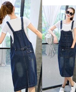 オーバーオール サロペット | 即日発送オーバーオール サロペットスカート ジャンパースカートデニムサロペットオールインワン 膝丈デニムワンピ 大きいサイズ レディースボトムス着痩せ