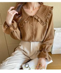 シャツ・ブラウス | ブラウス シャツ レディース 40代 上品 ブラウス きれいめ 通勤 OL ビジネス ゆったり 白  コーヒー ホワイト 秋 シフォン 夏 上品 秋コーデ 着痩せ