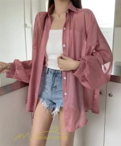 カーディガン | UVカット 接触冷感 シャツ レディース サマーシフォン 透け感 冷房対策 涼感 ひんやり 薄手 シンプル トップス 長袖 体型カバー