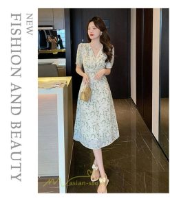 マキシ | ワンピース レディース 夏 半袖 体型カバー 着痩せ 韓国風 30代 40代 通勤 OL デート おしゃれ 2022 キレイめ 新作