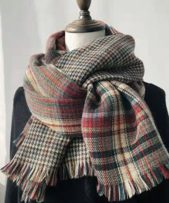 マフラー | チェック柄大判ストール 両面マフラー秋冬