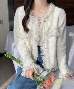 カーディガン | 2022秋冬ニットショート丈 アウター レディース ニットニット セーター 長袖 羽織り フロントボタン トップス 通学通勤 20代40代