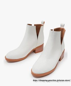 ショートブーツ | 大きいサイズ26.5cm レディース 上品 ブーツ 秋冬 春 チャンキーヒール 太ヒール シンプル ミドルヒール ブーティー 大人 スリッポン 黒ブーツ