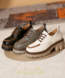 ローファー | 厚底 レディース 厚底スニーカー レースアップ スニーカー PU 合皮 通学 通勤 かわいい 送料無料 可愛い 冬 夏 秋 春