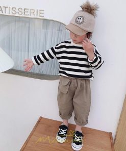 衣装 服 | 子供服 長袖Tシャツ キッズ 男の子 女の子 ロンT トップス 長袖 コットン 春 秋 カジュアル ボーダー柄 ナチュラル 可愛い 男女兼用