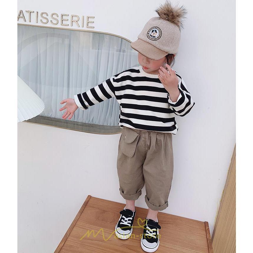 衣装 服 | 子供服 長袖Tシャツ キッズ 男の子 女の子 ロンT トップス 長袖 コットン 春 秋 カジュアル ボーダー柄 ナチュラル 可愛い 男女兼用
