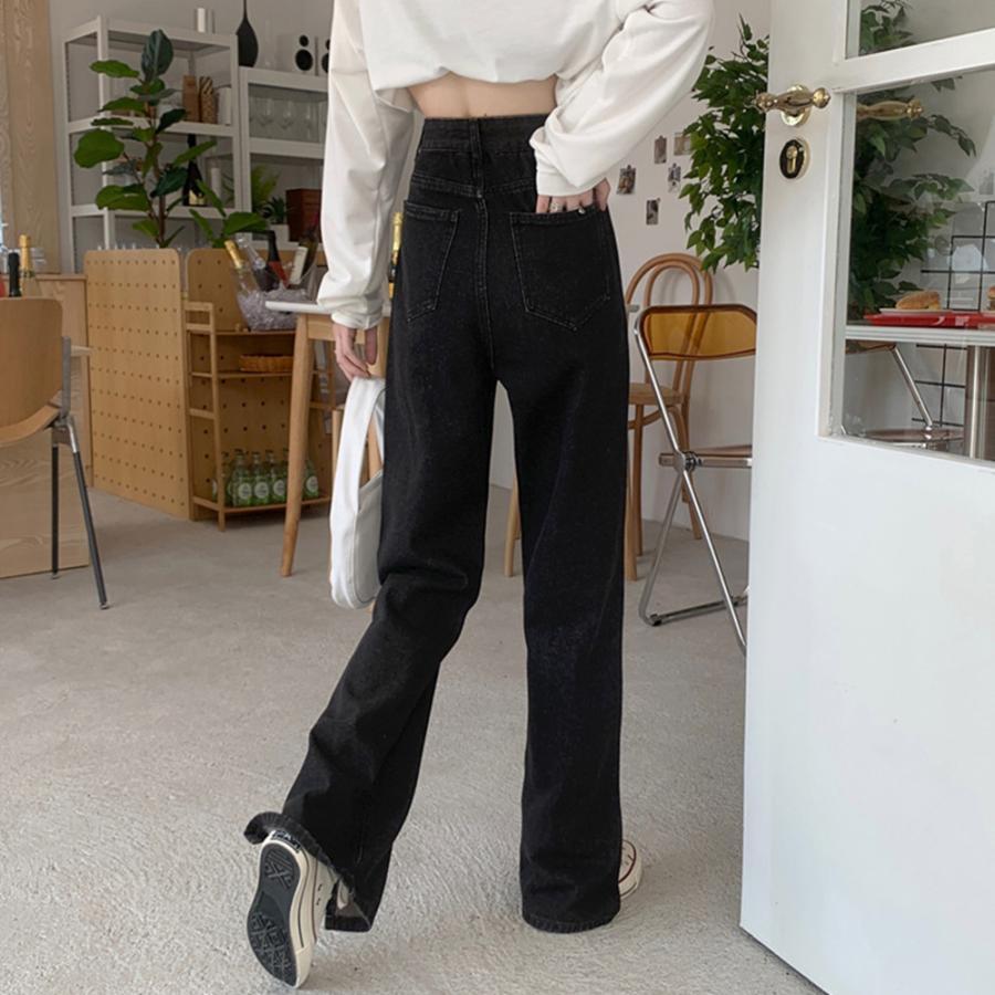 デニム | ストレートデニムパンツ ハイウエスト美脚