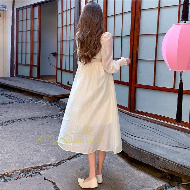 マキシ | ワンピース レディース 夏 40代 きれいめ 膝丈ワンピース 長袖 ワンピ フリル ロング丈ワンピ オシャレ 着痩せ 新作 カジュアル 上品 エレガント お出かけ