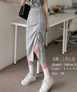 タイトスカート | 編み上げレースアップスカートハイウエスト
