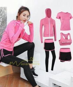 運動 | スポーツウェア レディース 【上下5点セット】セットアップ ヨガウェア ランニングウェア ウォーキング トレーニングウェア パンツ 春夏秋冬 部屋 フィットネス