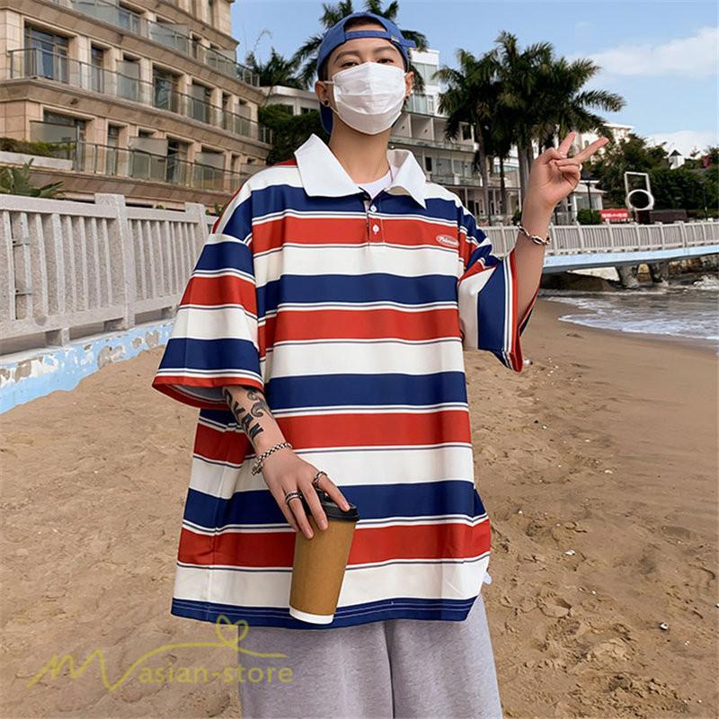 Tシャツ | ポロシャツ メンズ ボーダー 半袖シャツ カットソー メンズゆったり カジュアル 夏新作 おしゃれ ポロ サマーシャツ カッコウイイ 夏 プレゼント 上品