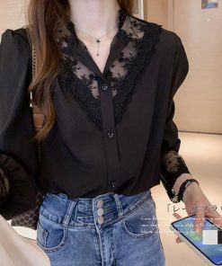 シャツ・ブラウス | レディース 長袖 シャツ シャツ カットソー 大人セレブ おしゃれ韓国ファッション 春秋新作 刺繍 トップス レースブラウス ブラウス