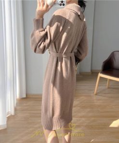 ニットワンピース | シンプル 秋冬 ベーシック 無地 膝丈 ミディアム丈 着痩せ スリット お出かけ 旅行 デート 送料無料 20代30代40代50代 女子会