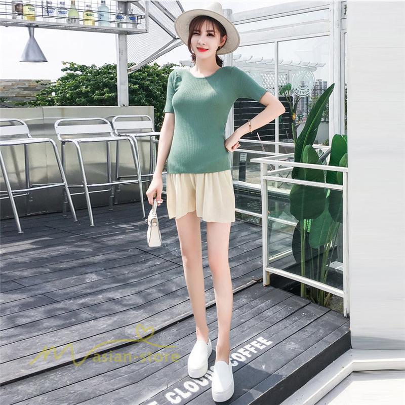 ショートパンツ | マタニティパンツ 妊婦 産前 レディース 着痩せ パンツ ショート丈 無地 夏 新作 サマー おしゃれ サマーパンツ 上品 ゆったり きれいめ ウエスト調整 日常感