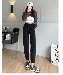 チノ・テーパード・ジョガー・スキニーパン | スウェットパンツ レディース ロングパンツ 長ズボン ボトムス ジョガーパンツ ウエストゴム 10代20代30代40代 部屋着 ルームウエア 刺繍 スウェット