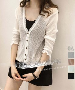 透かし編みトップス | 羽織 カーディガン 薄手 長袖 サマーニット冷房対策 ニットカーディガン Vネック レディース