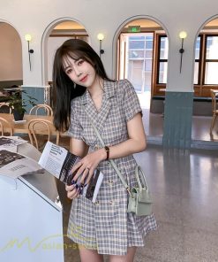 ミニ丈 | シャツワンピース レディース きれいめ チェック柄 夏新作 2021 コーデ カジュアルワンピ 韓国風 着痩せ 細身 日常感 レトロ 上品 アウトドア お出かけ デート