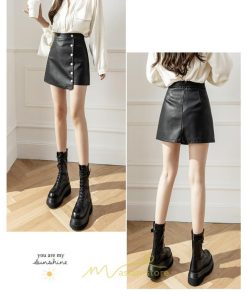 スカート | ミニレザーレディース  タイト 秋 冬 Aライン ハイウエスト おしゃれ フェイクレザー 新作 オシャレ 2022 可愛い 着痩せ