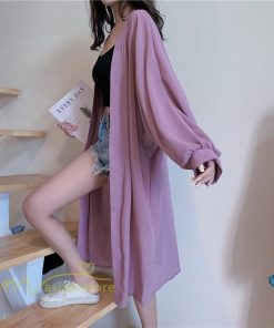 カーディガン | レディース 春 ロング ひんやり 夏 フェミニン カジュアル 無地 白 黒 コーデ オフィス 長袖 激売れ 薄手 細見え 体型カバー お出かけ シフォン