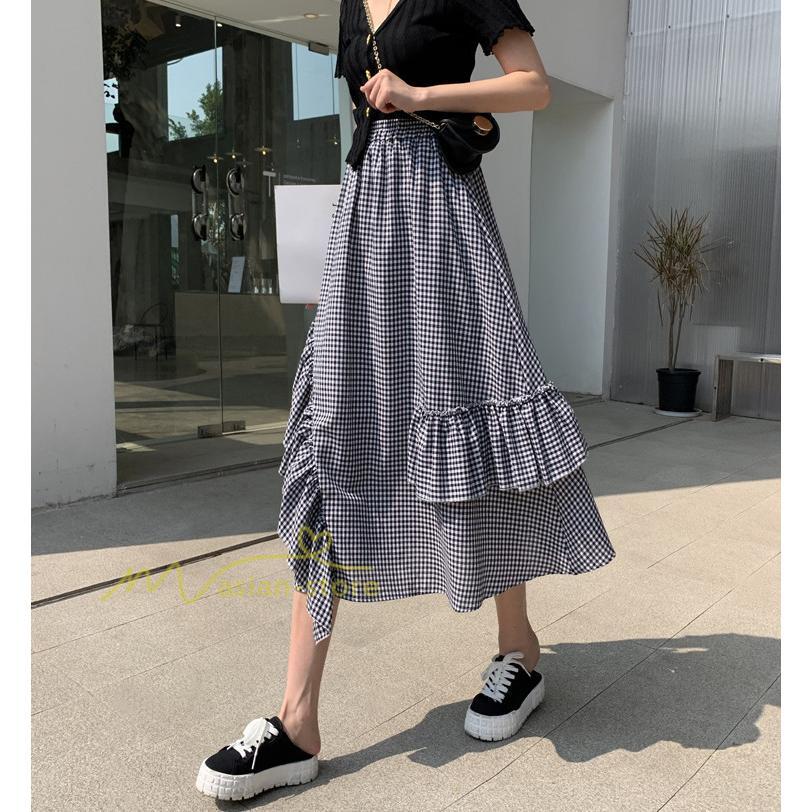スカート | プリーツロング 春 夏 秋 マキシ 大きいサイズ フレアマキシプリーツ チェック柄 通勤通学 20代30代40代 不規則 フレア