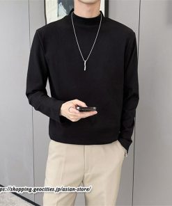 Tシャツ | メンズ トップス 秋冬 保温 無地 モックネック メンズスタイル 20代 30代 通勤 通学 着回し ビジネス 40代 長袖カットソー 冬 50代 コーデ 秋