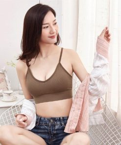 キャミソール | Vネック リブ ショート丈 ベアトップブラ カップ付き おしゃれ ビスチェ インナー キャミ