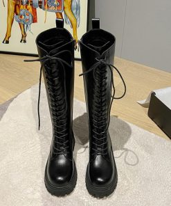 ニーハイブーツ | ロングブーツ レディース レースアップ靴