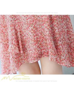 ミディアム | ワンピース レディース 小花柄 きれいめ 半袖 Aラインワンピース 着痩せ 日常感 Vネック 大きいサイズ 30代 サマーワンピース 上品 40代 大人 膝丈