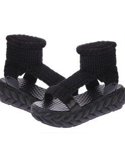 サンダル | レディース 厚底 メッシュ スポーツソックス 通気性 ニット歩きやすい