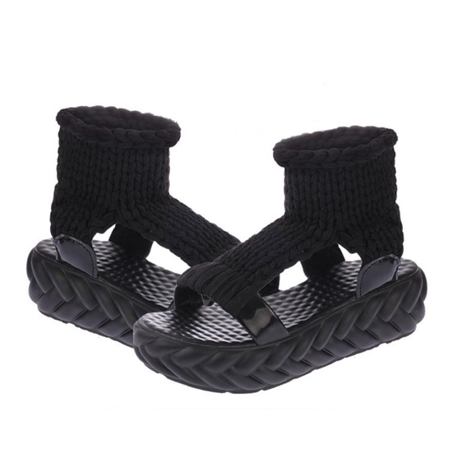 サンダル | レディース 厚底 メッシュ スポーツソックス 通気性 ニット歩きやすい