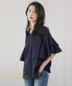 シャツ・ブラウス | ブラウス レディース  6色 きれいめ 40代 春秋 上品 無地 ブラウス 半袖 ゆったり オシャレ 韓国風 通勤 30代 50代 大人 カジュアル お出かけ 着痩せ 夏物