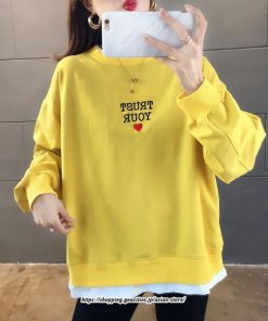 パーカー | 送料無料 重ね着 トレーナー レディース レイヤード フェイクレイヤード カットソー スウェット アルファベット刺繍 体型カバー トップス 長袖