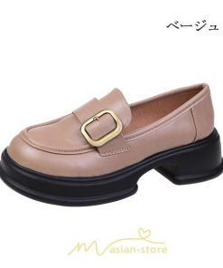 ローファー | レディース 靴 シューズ レザー調 合皮 厚底 履きやすい 韓国風 人気 クラシック 可愛い パンプス 通勤 春 夏 通学 冬 学生靴 秋