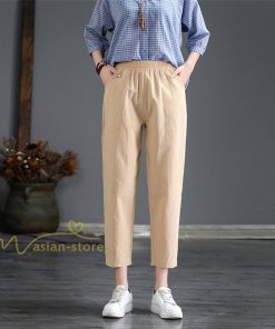 チノ・テーパード・ジョガー・スキニーパン | パンツ テーパードパンツ レディース 無地 9分丈 秋 リネン混 着痩せ シンプル 可愛い ウエストゴム カジュアル ワイドパンツ ゆったり OL ビジネス きれいめ