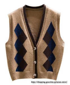 ベスト | ニットレディース トップス Vネック タンクトップ ノースリーブ 袖なし インナー ニット セーター レイヤード風 20代30代 女ニット 重ね着風